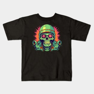 Cyberpunk Soldier Sci-Fi Skull Kids T-Shirt